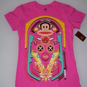 GENUINE PAUL FRANK JULIUS PINBALL WIZARD T-SHIRT HOTPINK